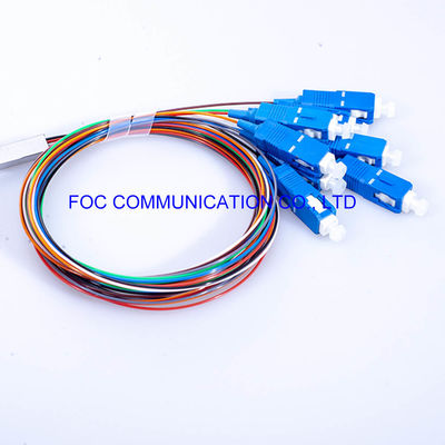 conectores ópticos G.657A del SC UPC del divisor del PLC del tubo de 1×8 0.9m m para FTTX