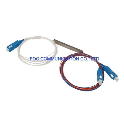 Divisor Mini Tube 1650nm del PLC del LAN SM LSZH 1x2 de CATV para las redes de FTTH