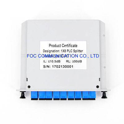 SC UPC 1×8 PDL bajo del divisor del PLC de la fibra de 1650nm FTTX CATV CWDM