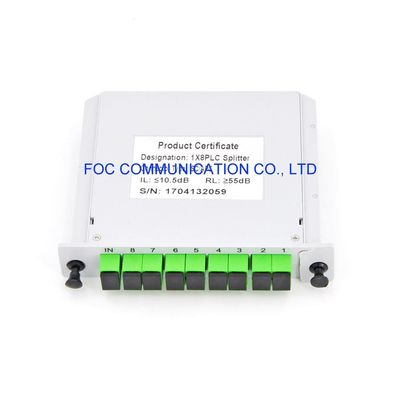 Redes del SC APC PON FTTX del casete del divisor del PLC de CATV 1650nm 1×8