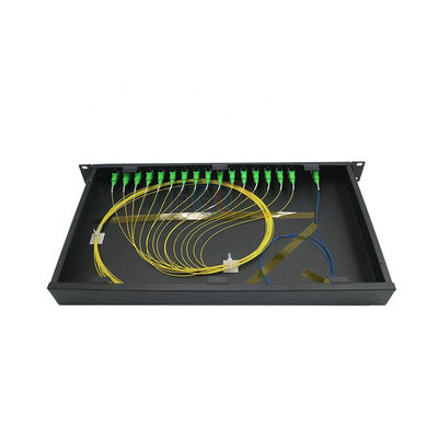 divisor pasivo 1 RU 19&quot; del PLC de 1x16 FTTH SC APC PDL bajo del soporte de estante