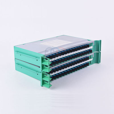 Divisor 1650nm 19&quot; del PLC de la fibra de la plataforma de FTTH SC UPC del soporte de estante 1x64