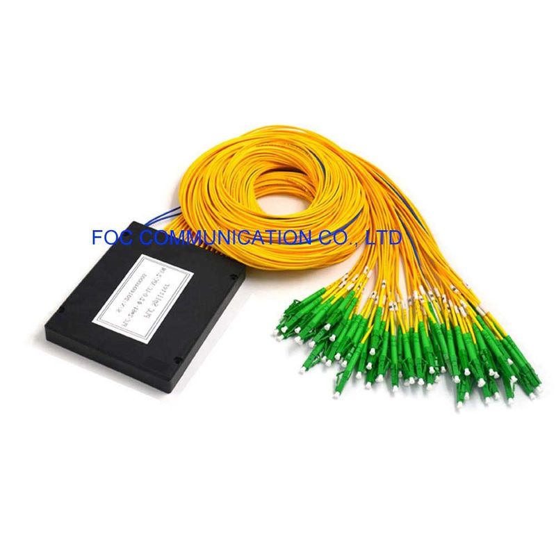 Divisor LC APC 1650nm FTTC del PLC de la fibra del ABS 2×64 para las redes ópticas pasivas