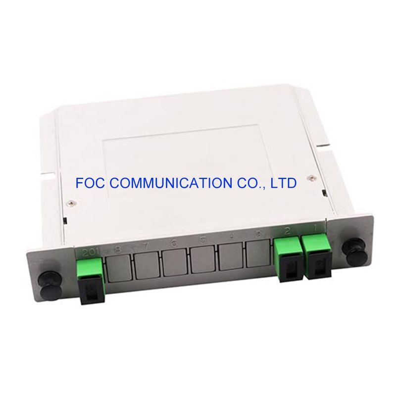 Estante del divisor 650nm del PLC del SC APC 1×2 aumentable para las redes de PON CATV