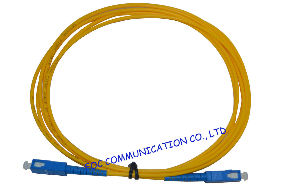 Cordón de remiendo óptico de la alta de Presion fibra de la virola, SM SC-SC a una cara