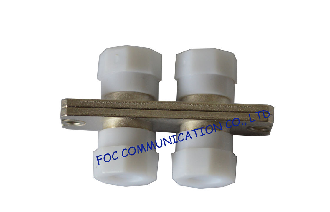 Adaptador de la fibra óptica del duplex de FC con la pérdida de inserción baja del casquillo blanco para las telecomunicaciones