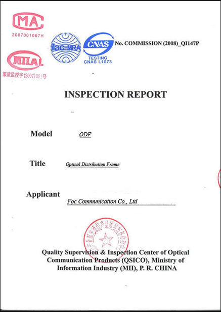 China Foc Communication CO.,LTD certificaciones